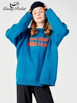 

Women Spring Autumn Fashion O-Neck Loose Solid Color pullovers Ladies Animal Letter Print Casual Street Style Knitted Top QL108