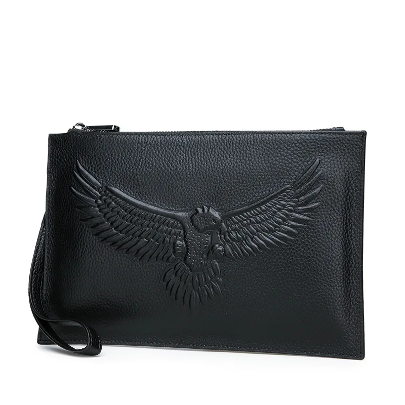 

2018 New Style Scalp Handbag Men's Trend Korean-style Fashion Large Capacity Clutch Bag Cowhide Clutch Soft Leather Men's Bag