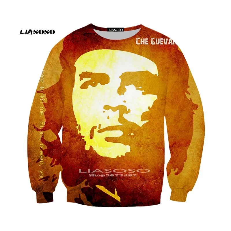 17 Liasoso, осенняя мода, мужская и женская толстовка, 3D принт, Che Guevara, толстовка с капюшоном, аниме, Harajuku, унисекс, длинный рукав, Повседневный, Забавный пуловер - Цвет: 17