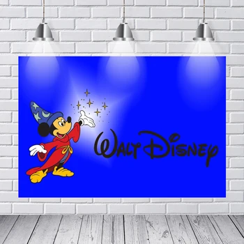 

Vinyl Photography Backdrops Sky Blue Balloon Cartoon Mickey Photo Background Custom Children Birthday Party Backdrop Photobooth