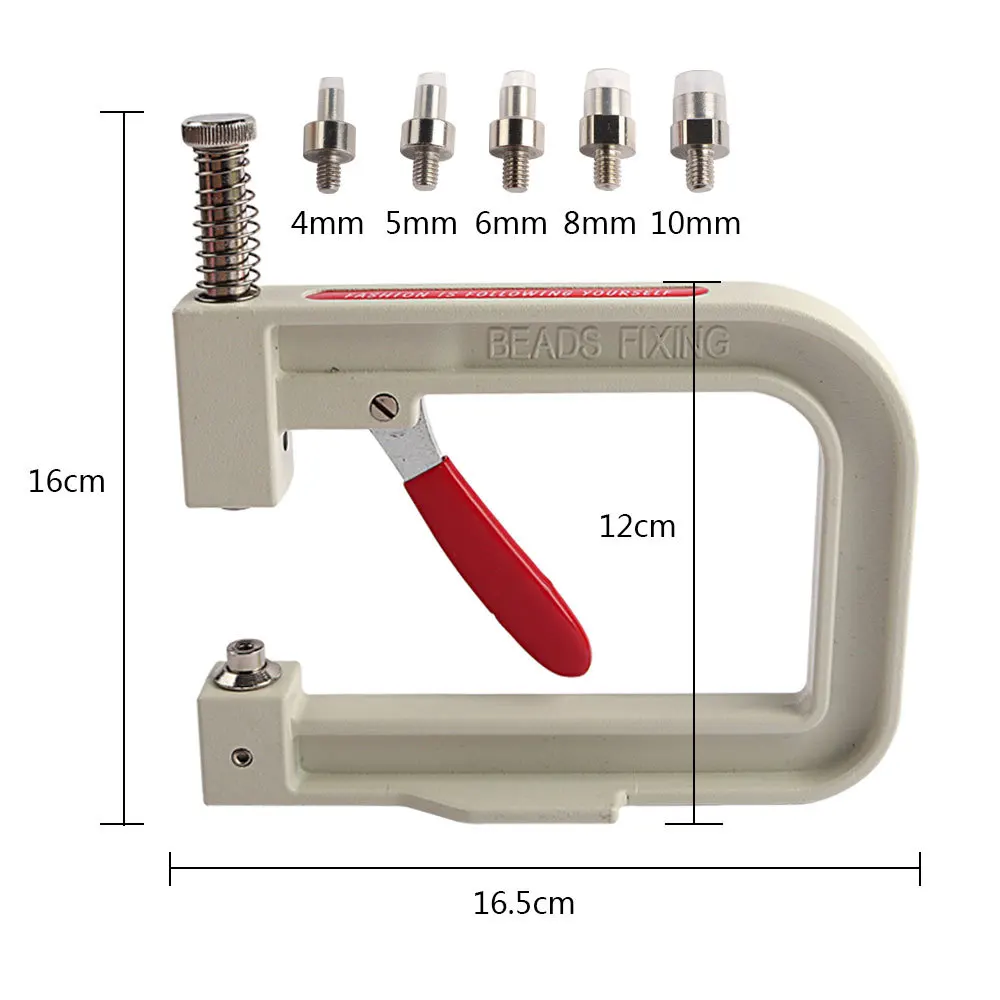 Imitation ABS Pearl Bead Nailing Hole Free Ball Claw Nail Set DIY Portable Handmade Press Manual Drilling Machine For Clothes