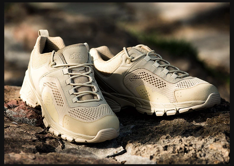 Low Help Tactical Shoes Breathable Mesh Thicken Fiber Sand Prevention Outdoor Light Hiking Camping Climbing Unisex Sports Boots