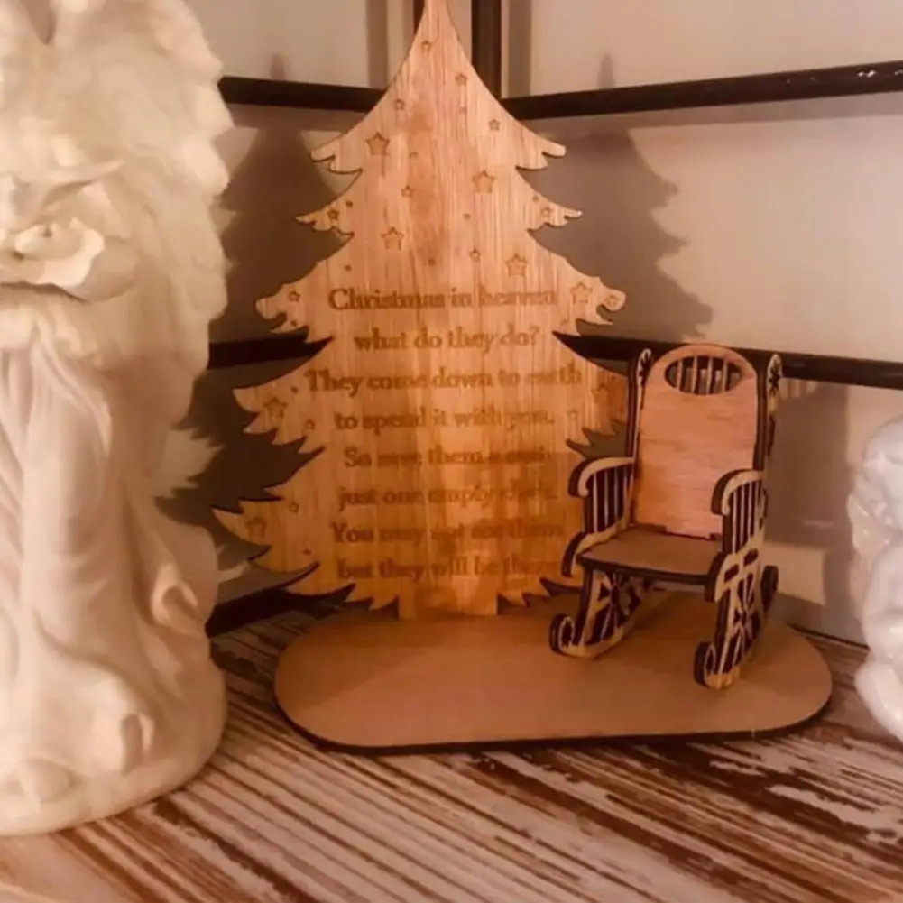 Christmas Remembrance Candle Ornament to Remember Loved Ones Merry Christmas in Heaven Memory Tealight Candlestick Holders DIY Wooden Candlestick Decoration Christmas Tree Candle Holder for Home Party