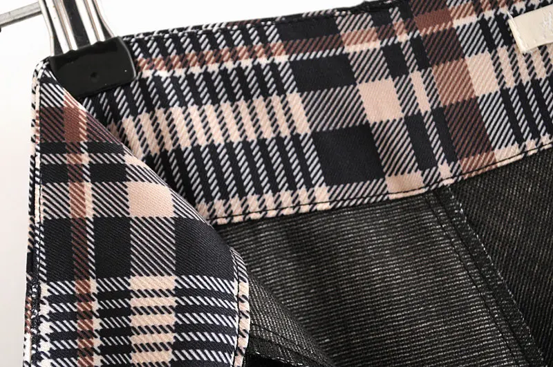 Withered england style vintage elegant high waist sashes plaid midi skirt women faldas mujer moda skirts womensplus size