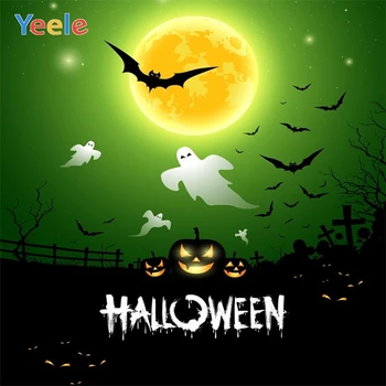 

Yeele Halloween Backdrop Pumpkin Lantern Bat Moon Custom Vinyl Photography Background For Photo Studio Photocall Photophone
