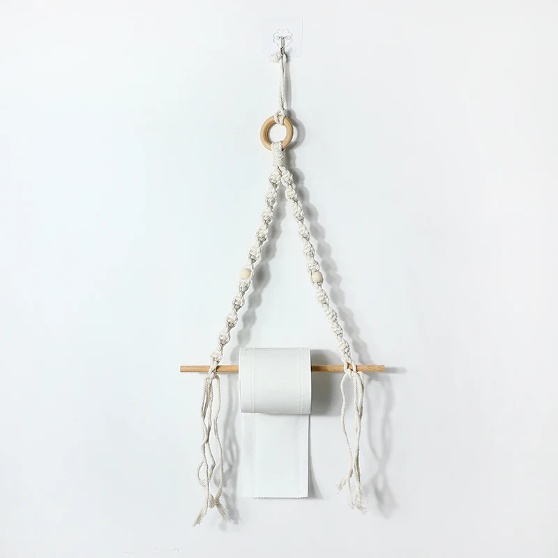 Nordic Style Wall Hangs Wooden Stick Storage Rack Braid By Hand Woven Wooden Stick Shelf Bedroom Living Room Home Decoration