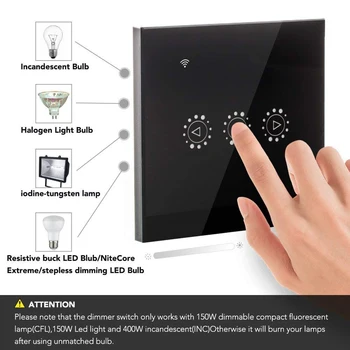 

Hot Smart LED Light Touched Switch Wall Wifi Lamp Light Switch Voice Control Phone APP Switch Light EU UK for Alexa Google Home