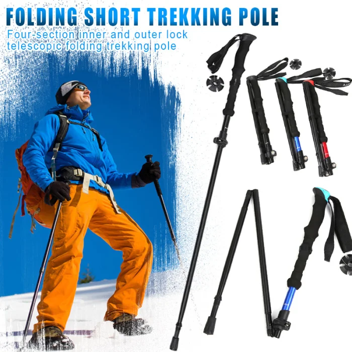 Varas de Caminhada de Alta Alça ao ar Resistência Seção Telescópica Dobrável Curto Trekking Pole Eva Livre Thj99 4 2 High Quality Esporte e Lazer