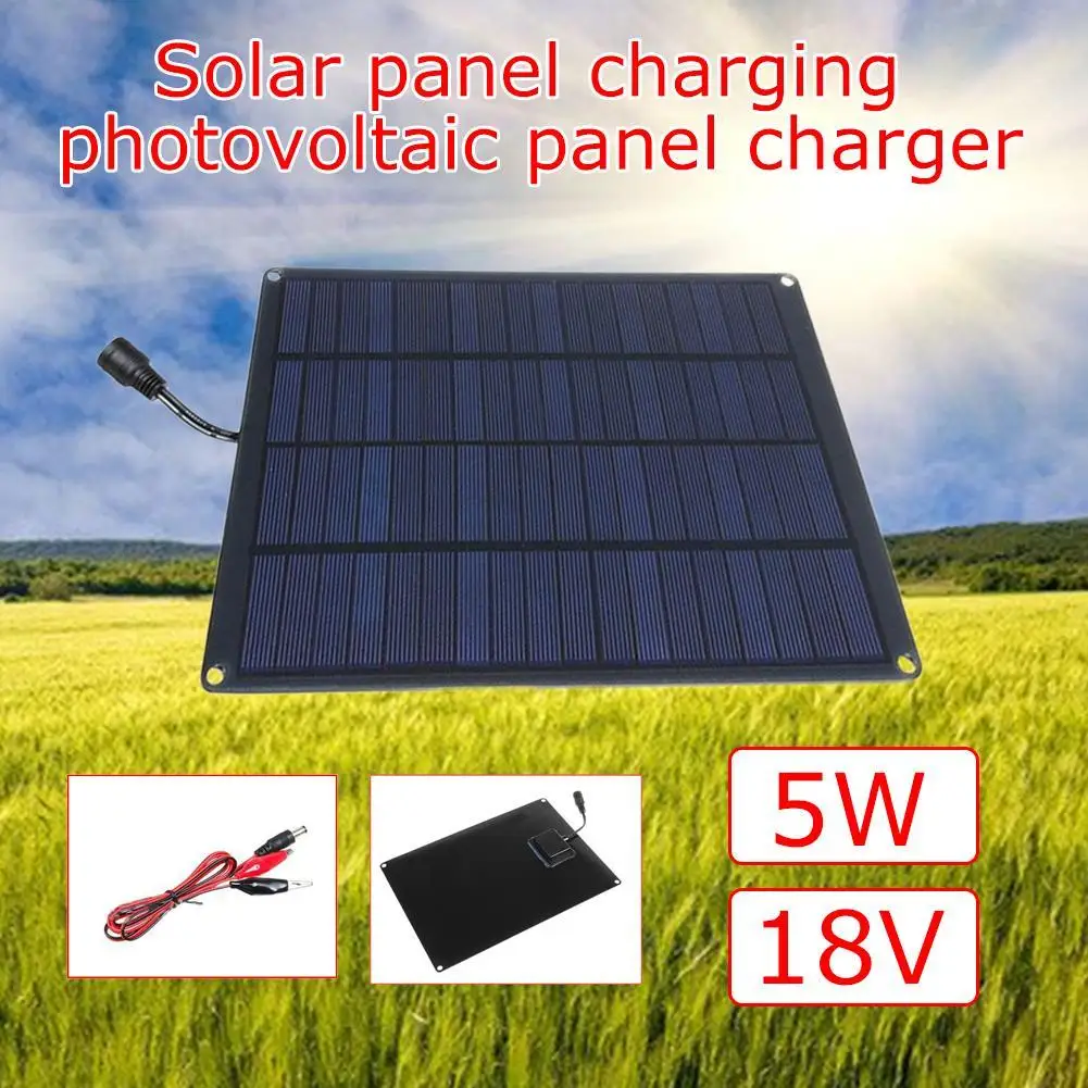 

SunPower Solar Panel Outdoor 5W 18V Portable Solar Charger Pane Climbing Fast Charger Polysilicon Tablet Solar Generator Travel