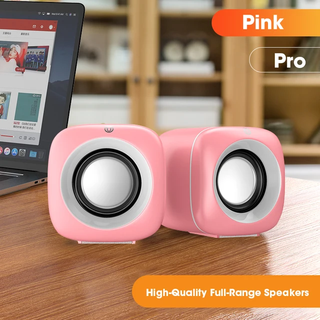 Pink Laptop Audio system for Laptop computer PC Cute Subwoofer Column