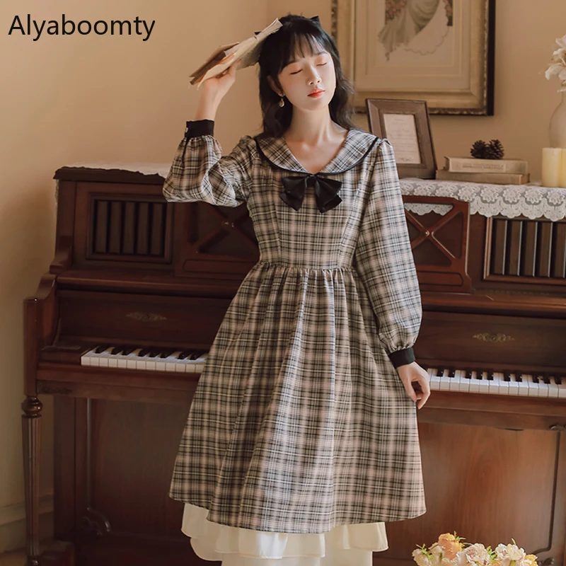 Женское винтажное платье миди в клетку элегантное платье-трапеция английском