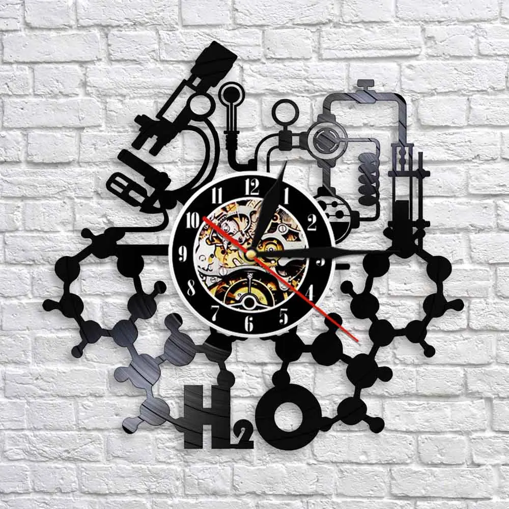 Химия эксперименты настенные часы научная лаборатория украшения периодически элементы настольные настенные художественные Ретро виниловые пластинки настенные часы
