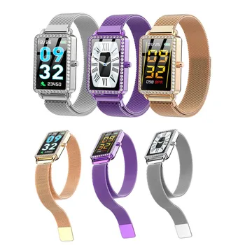 

A88 Crystal Decor Smart Bracelet Women Fitness Tracker Dynamic Heart Rate Pedometer Waterproof Smart Watch Wirstbands