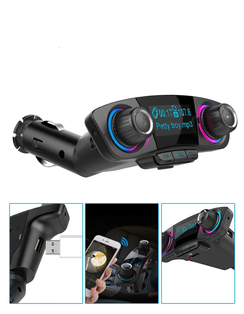 Bt06 Bluetooth 4,0 трансmisor fm-передатчик Bluetooth Автомобильный модулятор громкой связи автомобильный комплект TF USB музыка AUX аудио mp3-плеер зарядное устройство