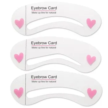 

3 Styles Reusable Eyebrow Gguide Card DIY Eyebrow Template Card Grooming Brow Stencil Kit Eyebrow Makeup Drawing Card