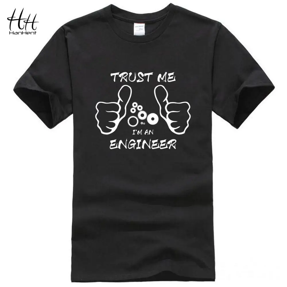 Забавная Новая модная мужская футболка HanHent с надписью TRUST ME Я инженер Мужская