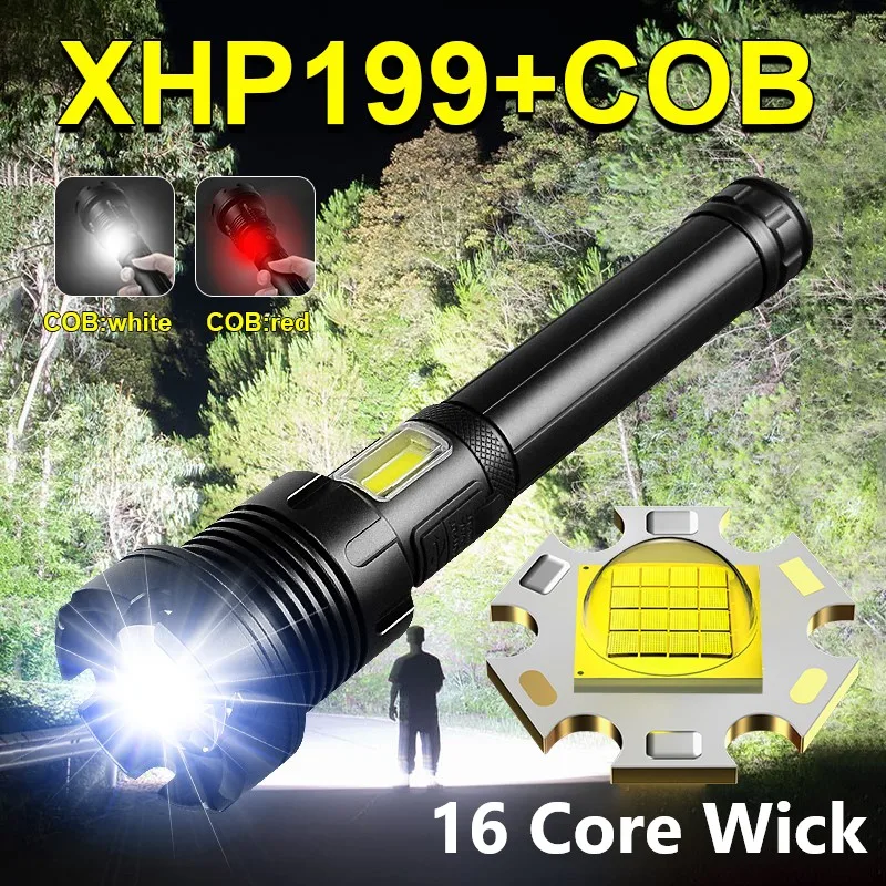 Супермощный светодиодный фонарь XHP199 перезаряжаемый тактический фонарик XHP160 18650