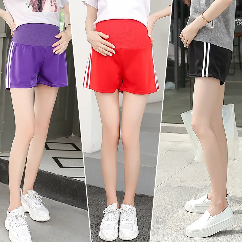 

Maternity Clothes 2019 Summer New Style Double Bars Loose-Fit Pregnant Women Casual Shorts Fashion & Sports Shorts Maternity Pan