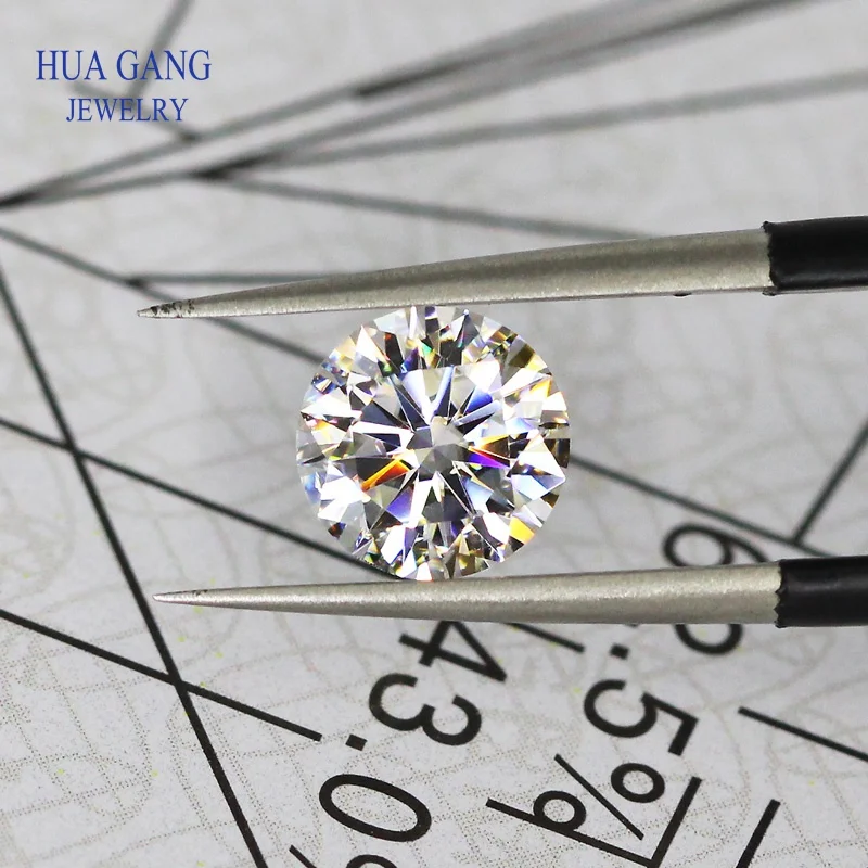 Moissanite 1.5 Carat D Color Round Brilliant 7.5mm Loose Moissanite Stone VVS1 Excellent Cut Grade Test Positive Lab Diamonds