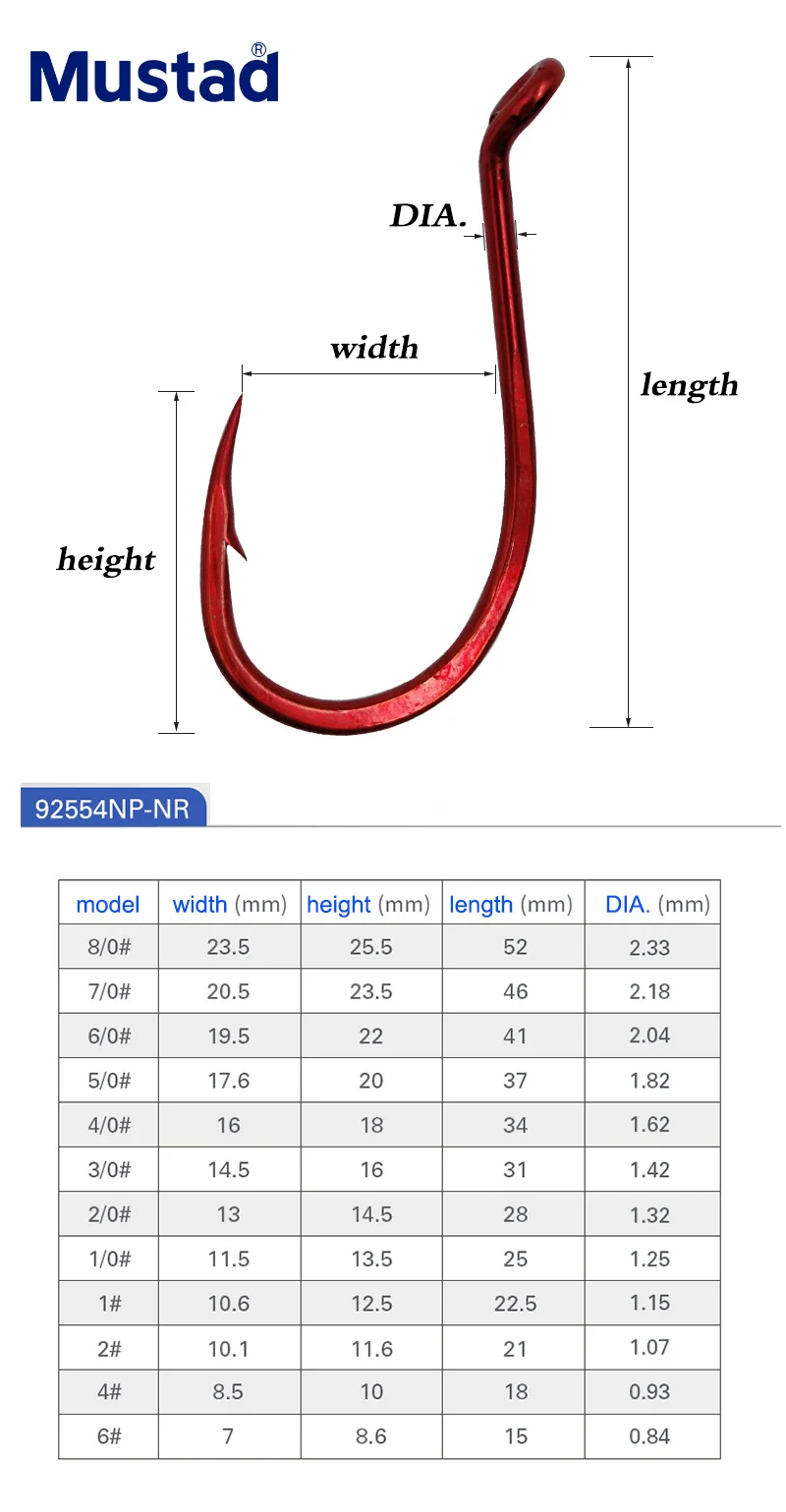 Mustad Big Red 2X SUICIDE High Carbon Steel Ultrapoint