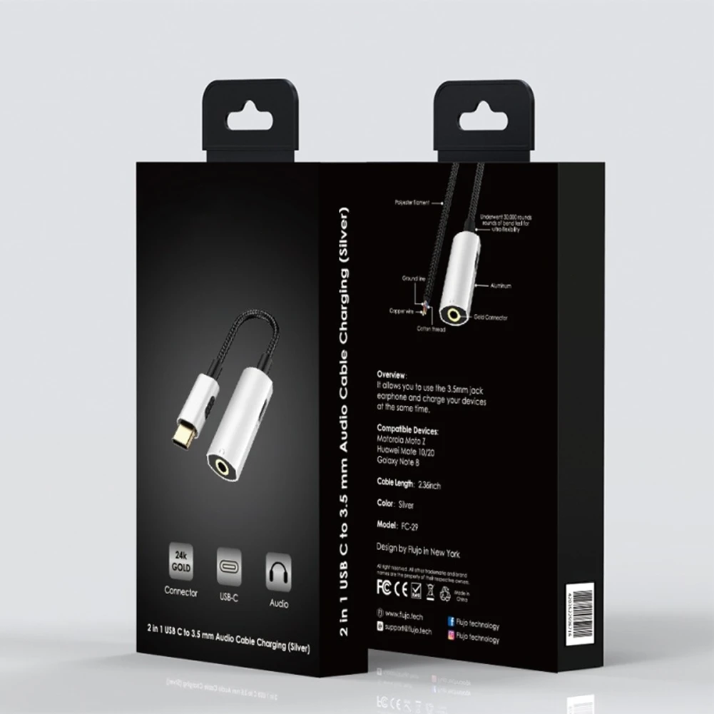 Usb type C к type C Aux аудио сплиттер конвертер портативный AUX Джек адаптер практичный 3,5 мм наушники аудио сплиттер конвертер
