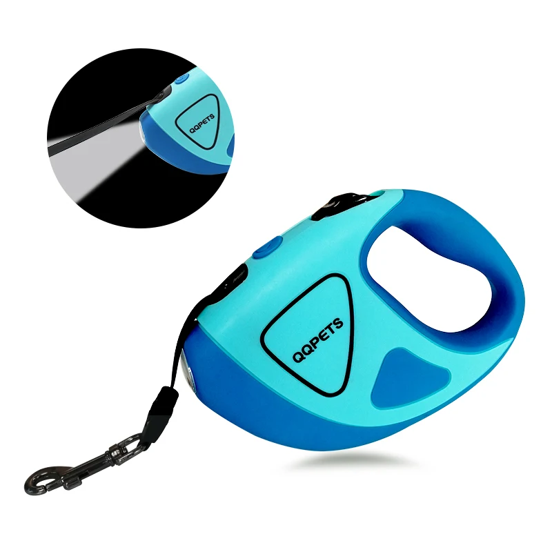 

3M/5M nylon LED dog leash light Automatic retractable Walking the dog rope with flashlight for small large pet supplies pitbull