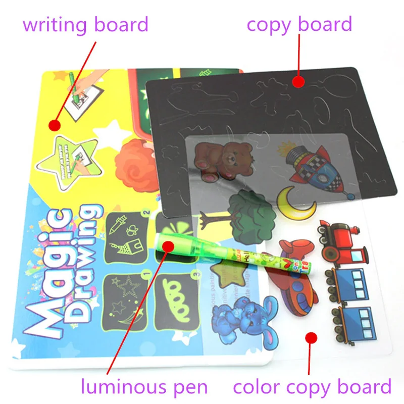

Draw with Light Developing Tablet Drawing Board Graffiti Writing for Children Kids GV99
