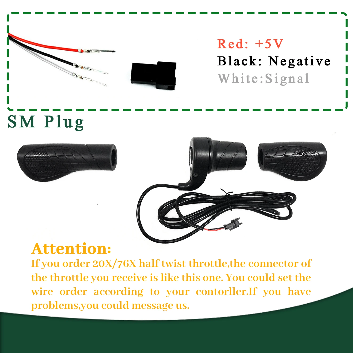 36V 48V 72V Left FT76X Right 20X Wuxing Electric Bike Parts Half Twist Throttle for electric bike throttle,electric bike parts