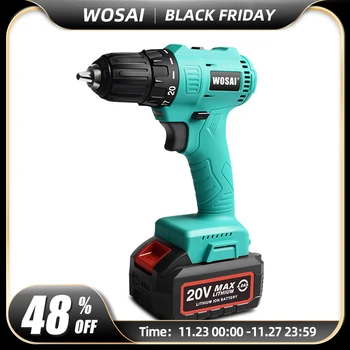 

WOSAI 20V Brushless Cordless Drill Electric Screwdriver Mini Wireless Power Driver DC Lithium-Ion Battery 3/8-Inch