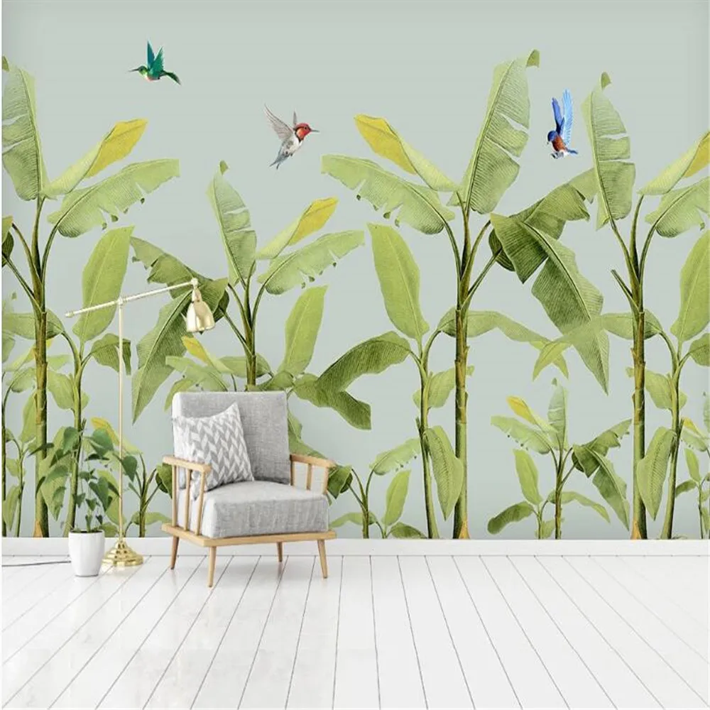 

milofi custom 3d nordic small fresh plant beach banana tree background wall