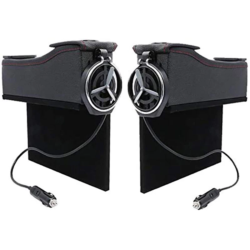

2 Side Pocket Storage Bags Leather Car Seat Filler Space Storage Box with Coin Box, Bottle Cup Holder and 2 USB Charging Ports C