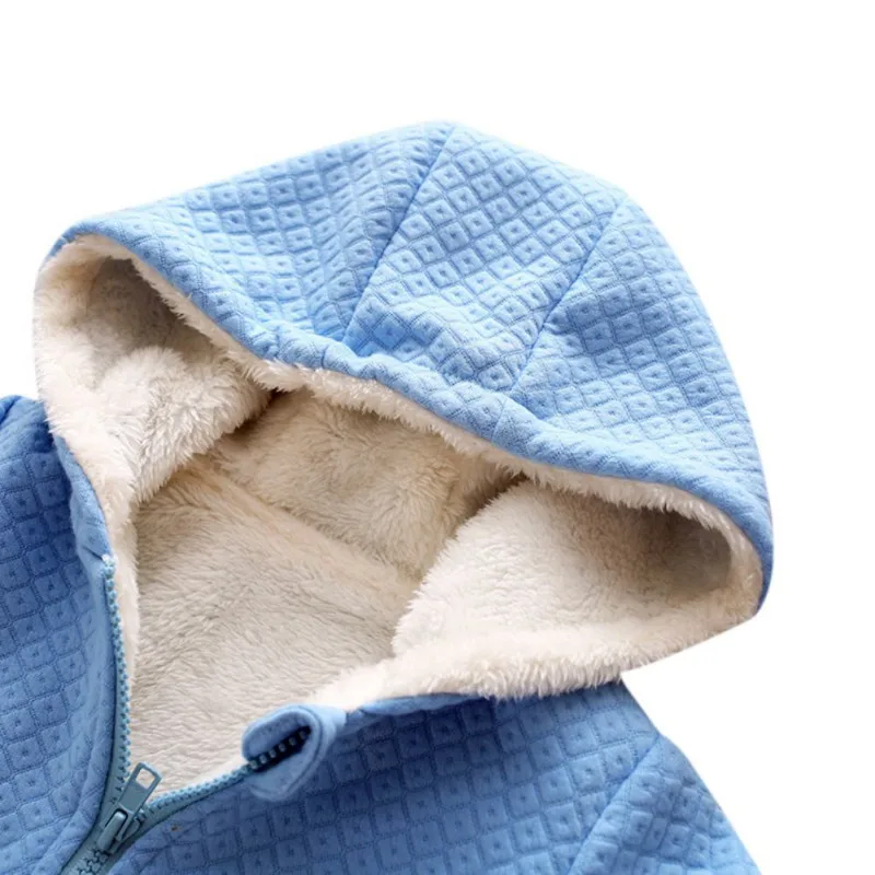 Комбинезон для маленьких мальчиков; зимний теплый милый комбинезон с капюшоном для девочек; Повседневная Верхняя одежда с длинными рукавами для малышей