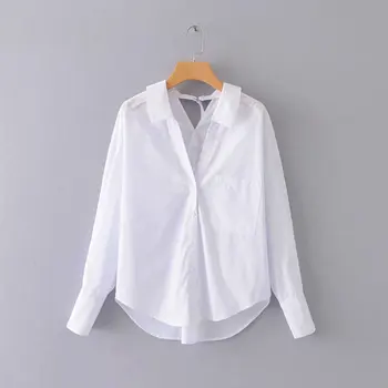 

Women's Spring autumn turn down collar shirt Female single breasted loose long sleeve new fashion tops blouse TB3489