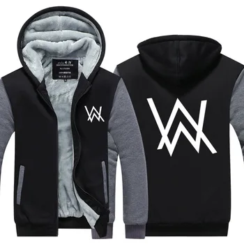 

2019 Fashion New Alan Walker Monster Print Hoodies Sweatshirt winter warm Fleece Comfortable men jacket Zipper coat