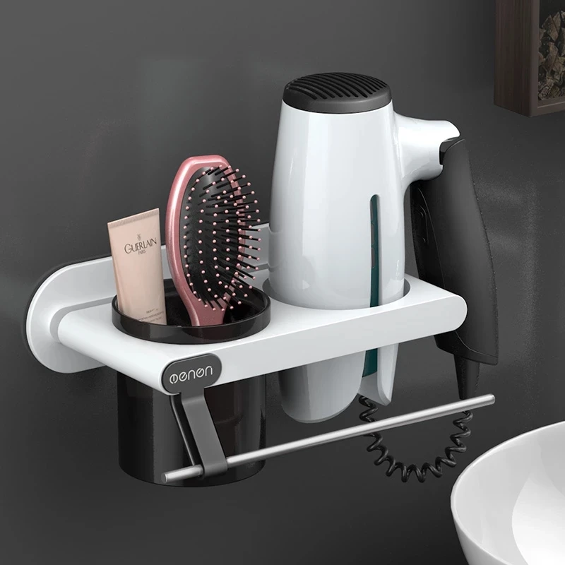 

Hair Dryer Holder Multi-functional Bathroom Shelf Hair Dryer Storage Rack Holder Shelf Wall Storage Rack Bathroom Accessories