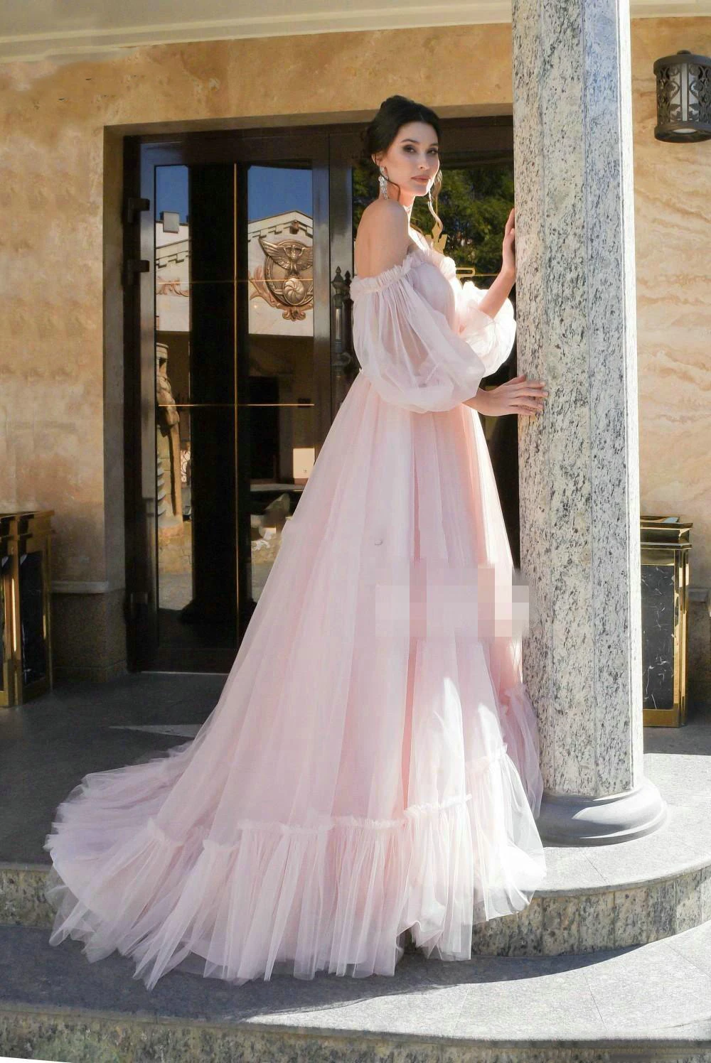 tulle-pink-prom-dresses-princess-fluffy-off-the-shoulder-lantern-sleeve-romantic-girls-robe-de-gala-dress-for-prom-plus-size