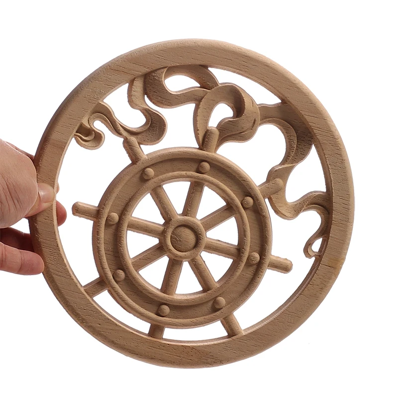 Wood Applique Wood Decal Craft Onlay Door Carving Unpainted Classical Leaves Wooden Furniture Decoration Accessories Window For ornament crafts,wooden figurine crafts,wood figurines,miniature leaf ornament