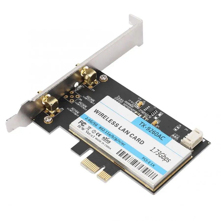 PCIE сетевая карта Двухдиапазонная 2,4G/5G 1,73G+ Bluetooth 5,0 PCIE беспроводная карта для настольного компьютера Двухдиапазонная PCIE беспроводная карта