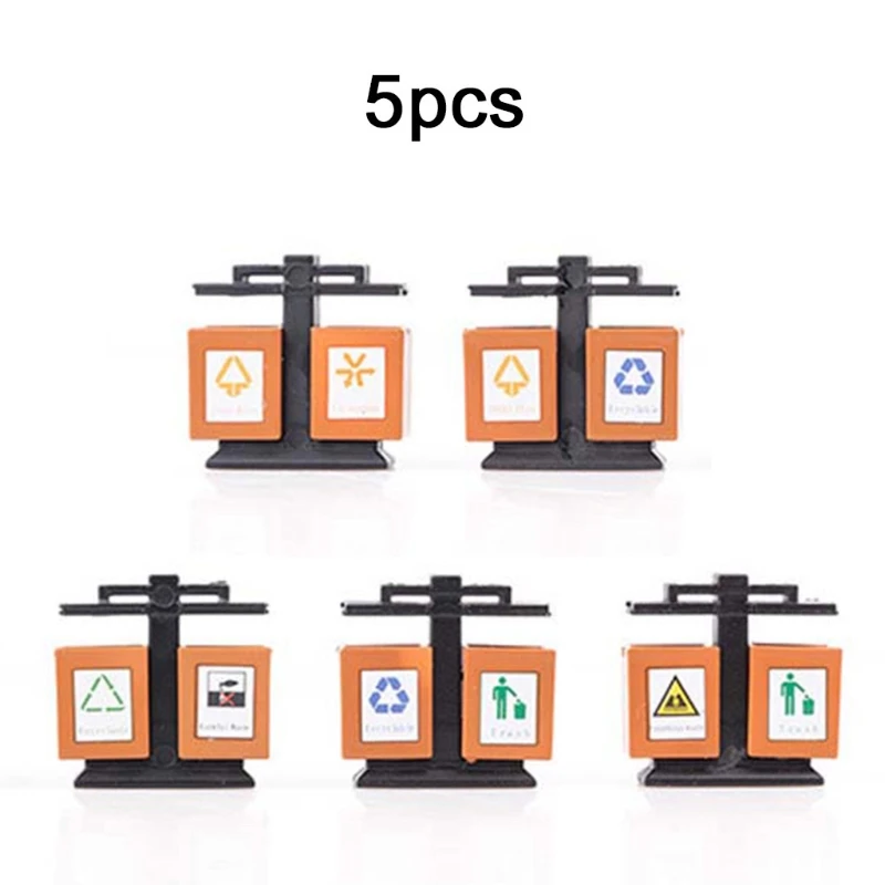

5 Pcs Mini Garbage Trash Can Rubbish Bin Sandtable Model Children Kids Toys Gift