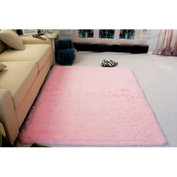 

120*160cm Living Room Carpet Shag Rug for Children Play (Pink)