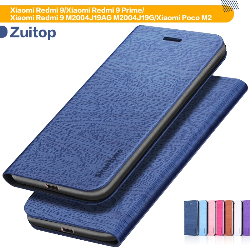 Кожаный чехол для телефона Xiaomi Redmi 9 Prime M2004J19AG M2004J19G Poco M2 кошелек задняя