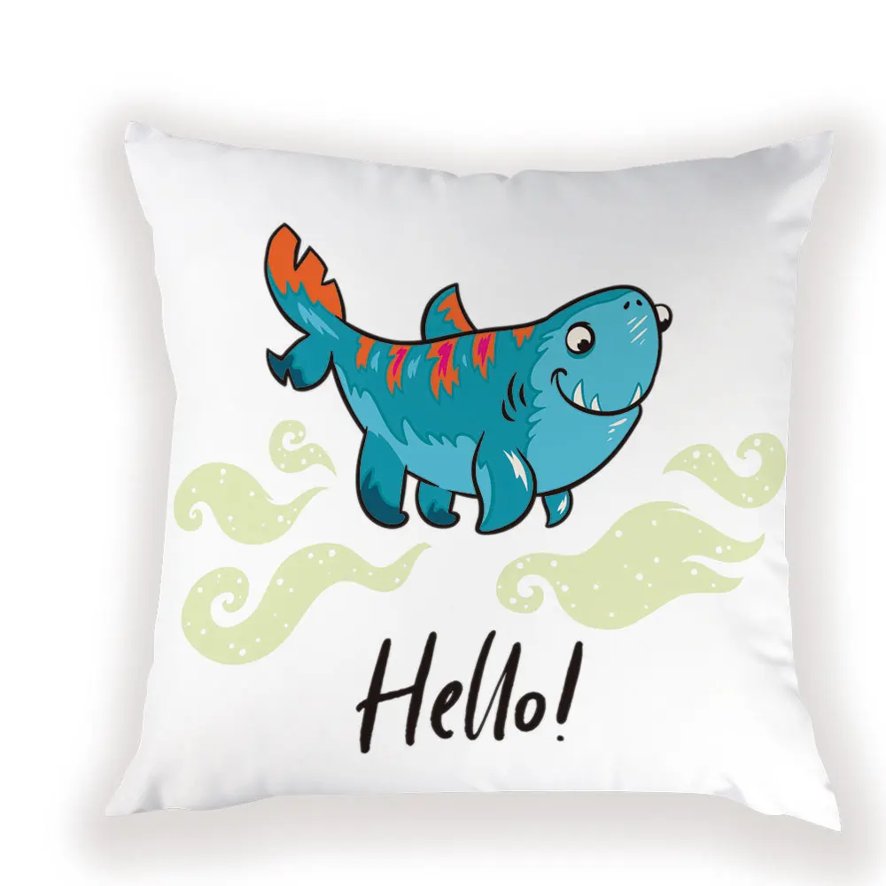 L1140-2 Narwhal Coussin чехол для подушки скандинавский океан компас с акулой лодка подушки для сиденья белый чехол для подушки домашний диван декодер Cojines - Цвет: L1140-2