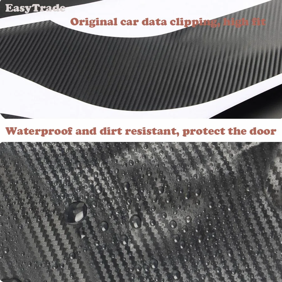 For Volvo XC40 2021 Auto Accessories Carbon Fiber Car Interior Door Anti-Kick Mat Anti Scratch Door Protective Sticker 4 Pcs