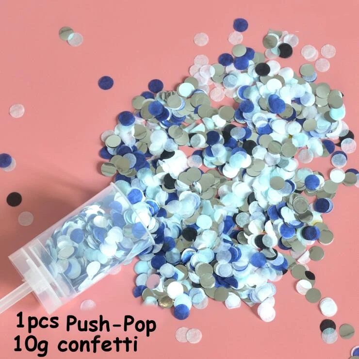 Blue 5 шт./лот пуш-ап Poppers розы в ассортименте Золотое конфетти свадебные Юбилей пуш-ап поп дождь из конфетти для малыша DIY Декор для дня рождения - Цвет: Blue