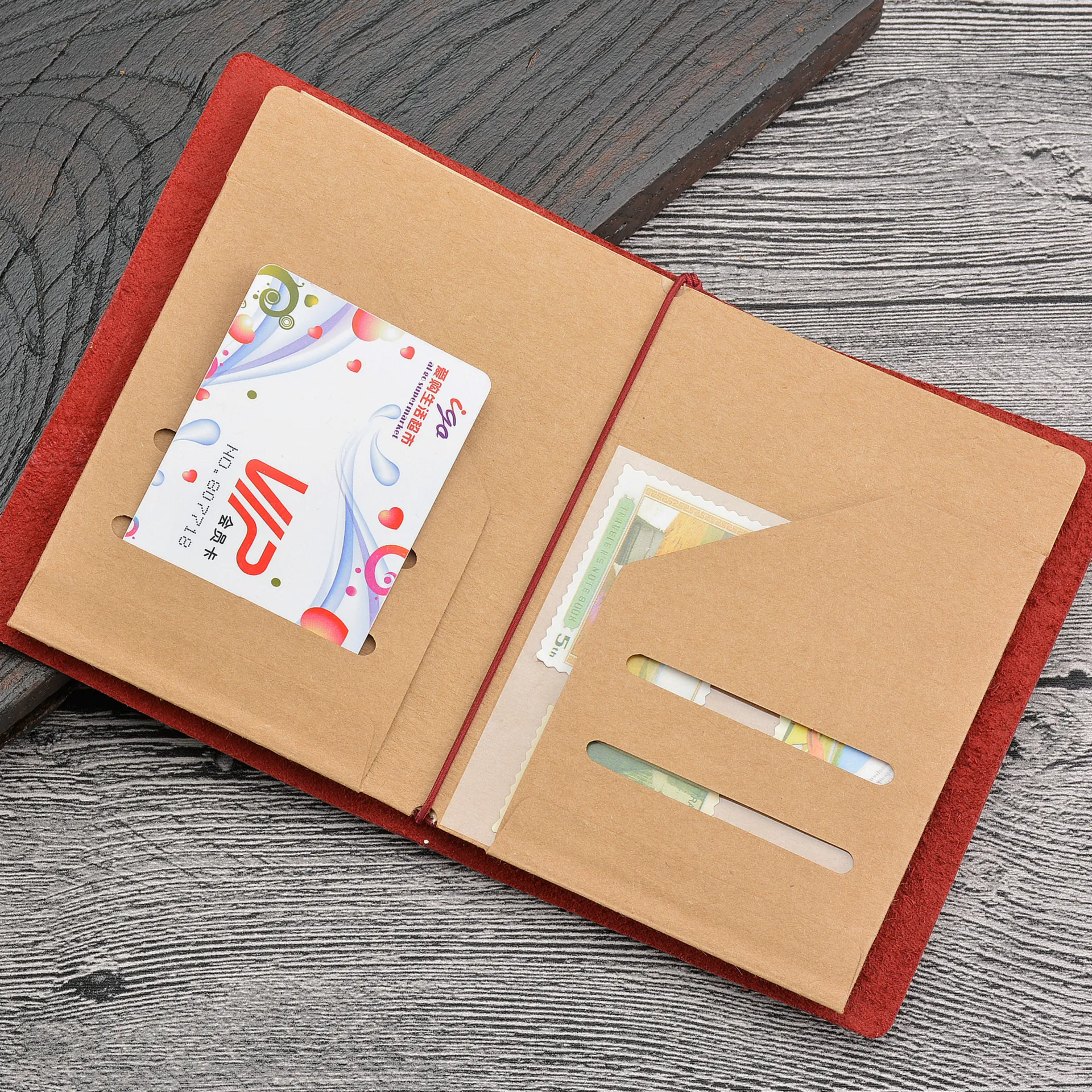 Kraft Papier Datei Halter Für Reise Journal Notebook Zubehör Vintage Retro Karte Tasche Lagerung Standard/Tasche/Pass/ – Detail 11