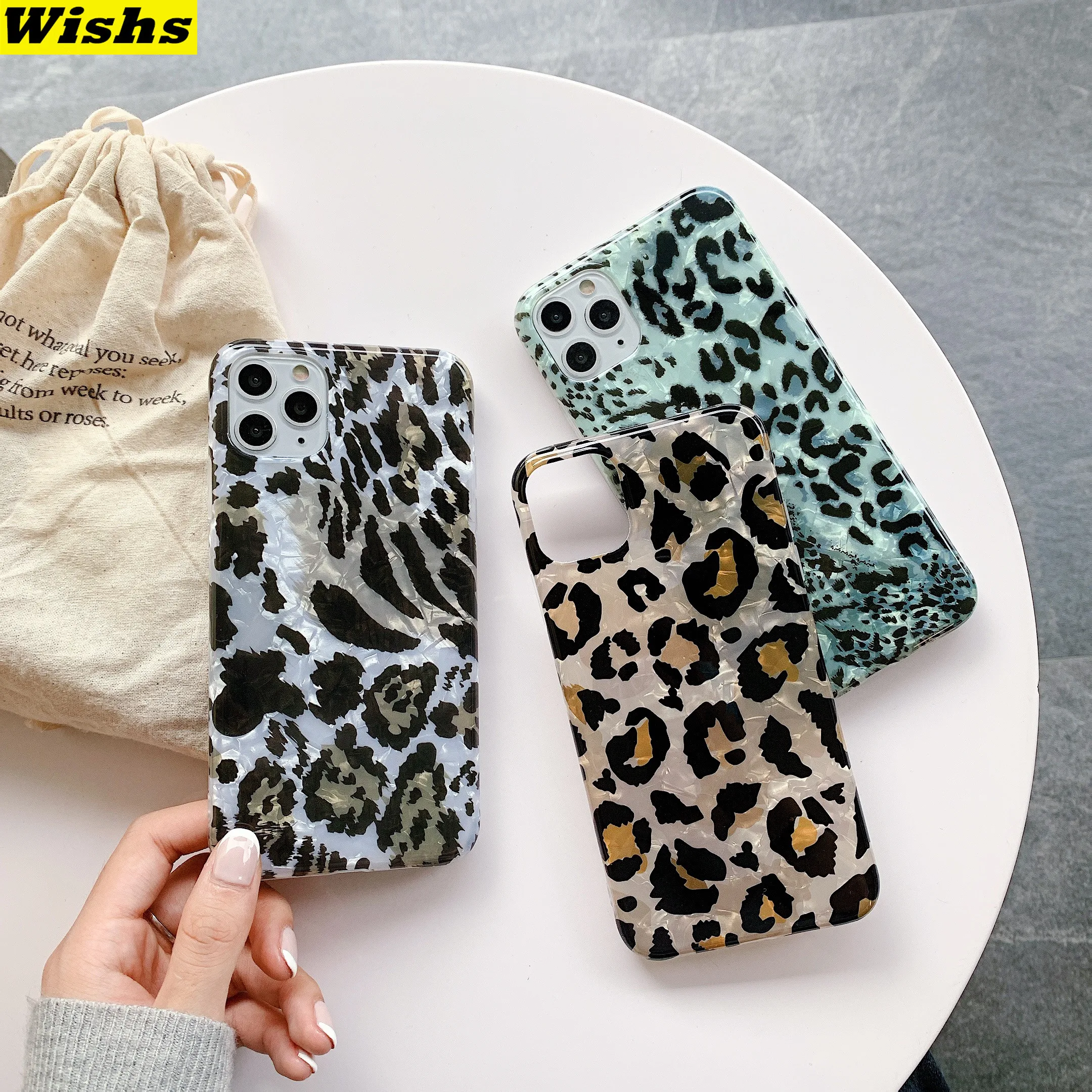 

Glitter Shell Leopard print spot Phone Case For iPhone X XS Max XR 7 8Plus Soft TPU Case For iPhone 11 Pro MAX Back Cover Coque