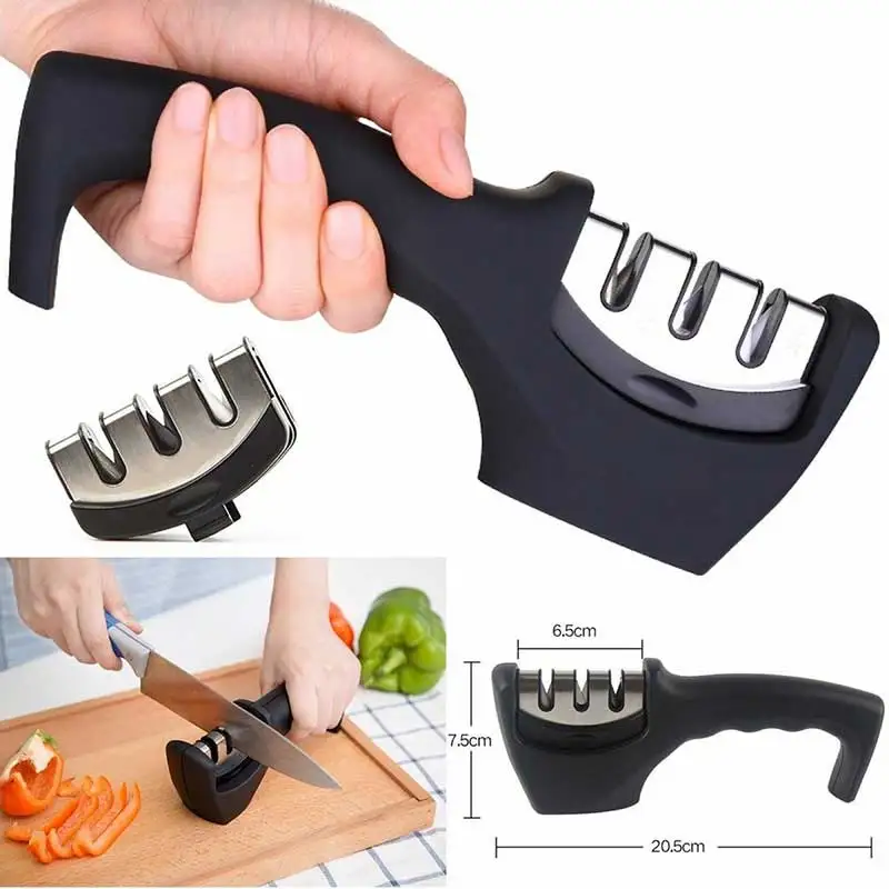 

Professional 3 Stage Sharpener Kitchen Sharpener Tungsten Steel Diamond Ceramic Sharpener Tool Kitchen Accessories