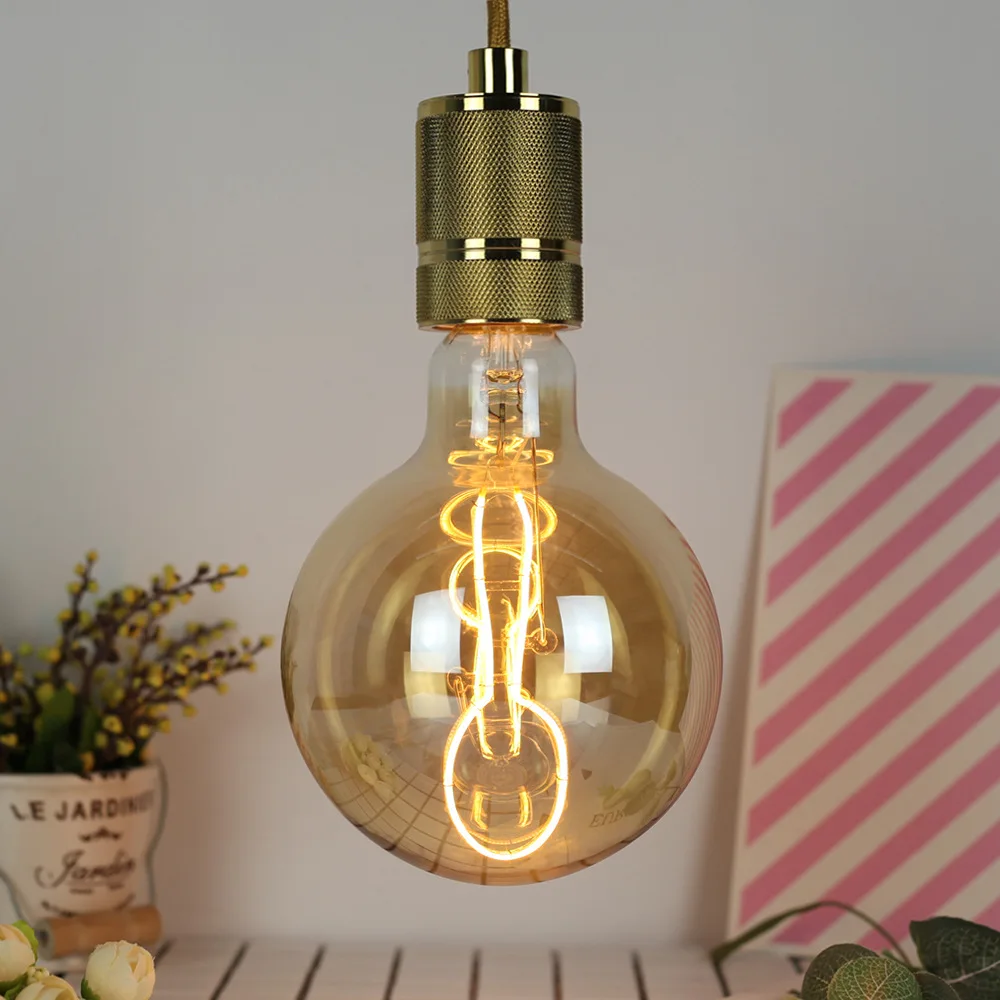 

G125 Edison Bulb Spoon Soft Filament Flexible Filament Lamp Decoration Lamp Antique Lamp Light Source Decorative Light Bulb