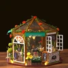 DIY Rose garden Assemble Furniture doll house Kit led light with led 3d wooden Miniature house home decoration Christmas gifts ► Photo 3/6