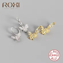ROXI Милая крошечная серьга «пчела» 925 пробы серебряные серьги для женщин насекомое мед гвоздики Пчелка серьги индивидуальные женские модные ювелирные изделия